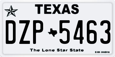 TX license plate DZP5463