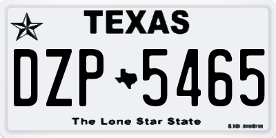 TX license plate DZP5465