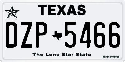 TX license plate DZP5466