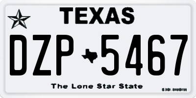 TX license plate DZP5467