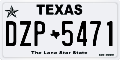 TX license plate DZP5471