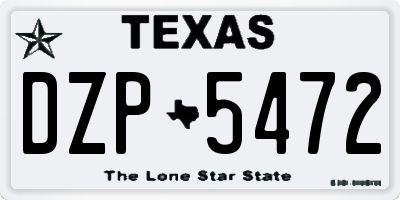 TX license plate DZP5472