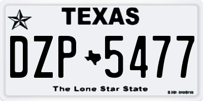 TX license plate DZP5477