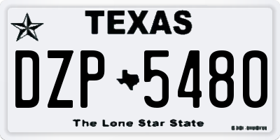 TX license plate DZP5480