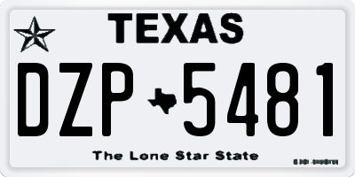 TX license plate DZP5481