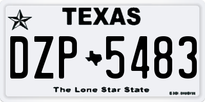 TX license plate DZP5483