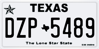 TX license plate DZP5489