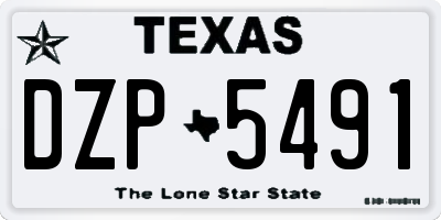 TX license plate DZP5491