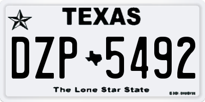 TX license plate DZP5492