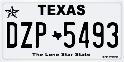 TX license plate DZP5493