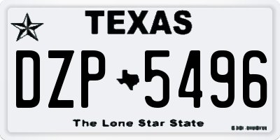TX license plate DZP5496