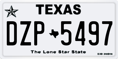 TX license plate DZP5497