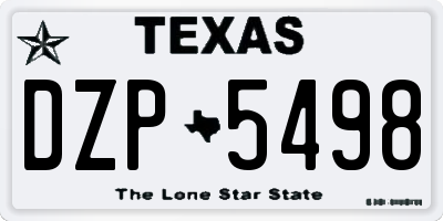 TX license plate DZP5498