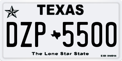 TX license plate DZP5500