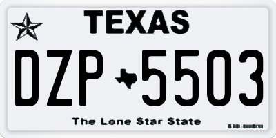 TX license plate DZP5503