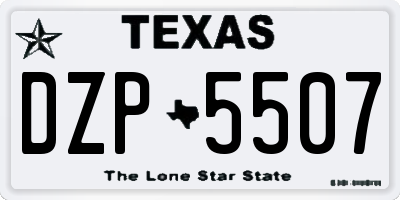 TX license plate DZP5507