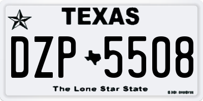 TX license plate DZP5508