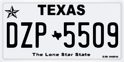TX license plate DZP5509
