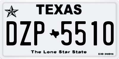 TX license plate DZP5510