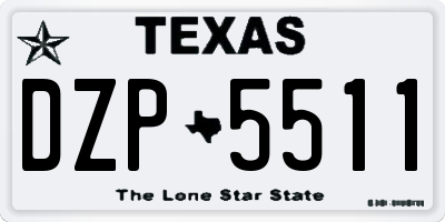 TX license plate DZP5511