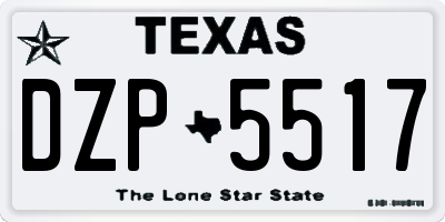 TX license plate DZP5517