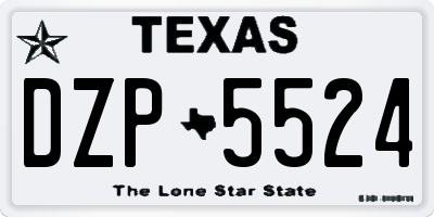 TX license plate DZP5524