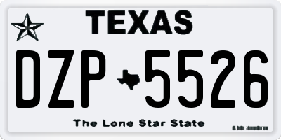 TX license plate DZP5526