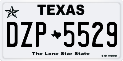 TX license plate DZP5529