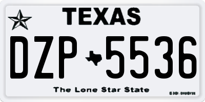 TX license plate DZP5536