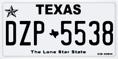 TX license plate DZP5538