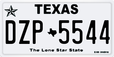 TX license plate DZP5544
