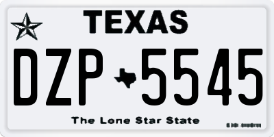 TX license plate DZP5545