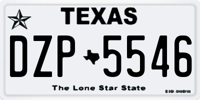 TX license plate DZP5546