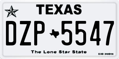 TX license plate DZP5547