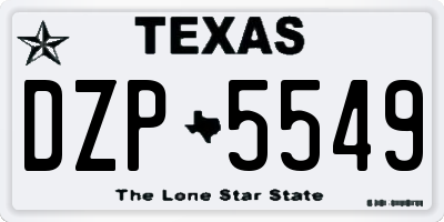 TX license plate DZP5549