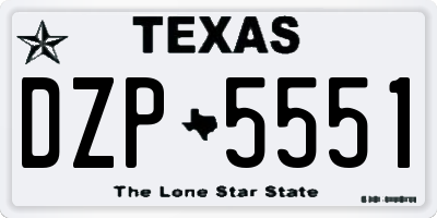 TX license plate DZP5551