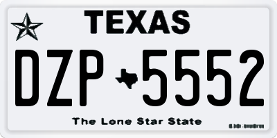 TX license plate DZP5552