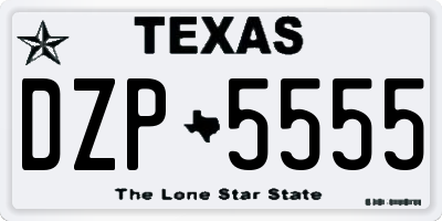 TX license plate DZP5555