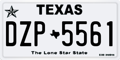 TX license plate DZP5561