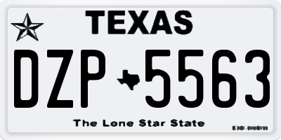 TX license plate DZP5563