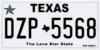 TX license plate DZP5568