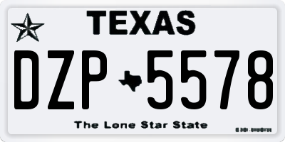 TX license plate DZP5578