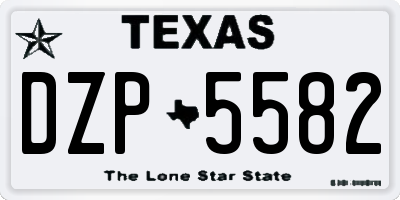 TX license plate DZP5582