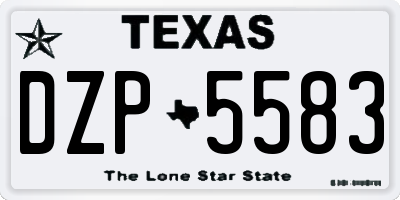 TX license plate DZP5583
