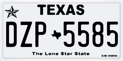 TX license plate DZP5585