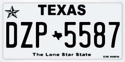 TX license plate DZP5587
