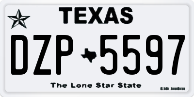 TX license plate DZP5597
