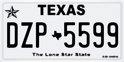 TX license plate DZP5599