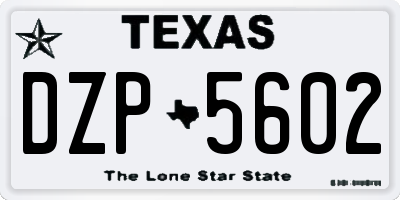 TX license plate DZP5602