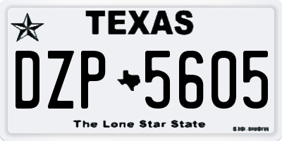 TX license plate DZP5605